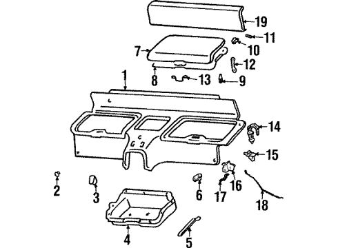 1993 Honda Civic del Sol Interior Trim - Rear Body Pin, Spring (4X22) Diagram for 94305-40222