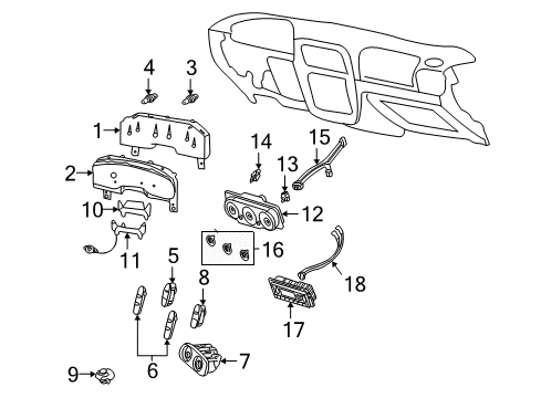 2003 Ford Explorer Cluster & Switches Instrument Cluster Diagram for 1L2Z-10849-CA