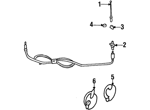 1991 Chevrolet Beretta Antenna & Radio, Horn Cable Asm-Radio Antenna Diagram for 10131624