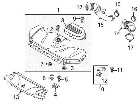 2015 BMW X6 Powertrain Control Intake Silencer Diagram for 13717638564