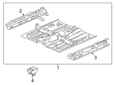 2019 Acura ILX Floor & Sill Floor, Front Diagram for 65100-TV9-A00ZZ