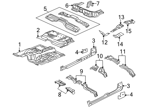 2006 Mitsubishi Raider Cab - Floor Shield-Heat Diagram for 55257336AD