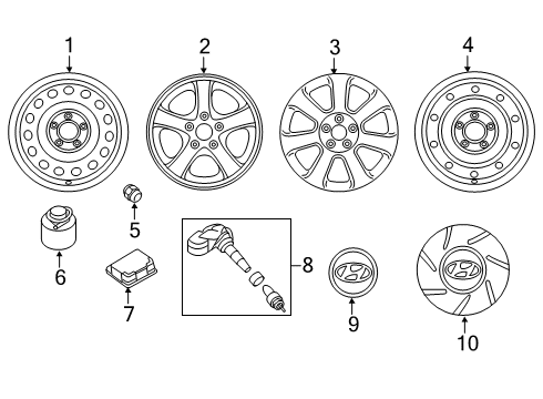 2014 Hyundai Elantra Wheels 15 Inch Wheel Diagram for 52910-3X150