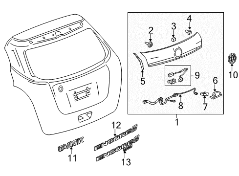 2021 Buick Encore Exterior Trim - Lift Gate Nameplate Diagram for 95220711