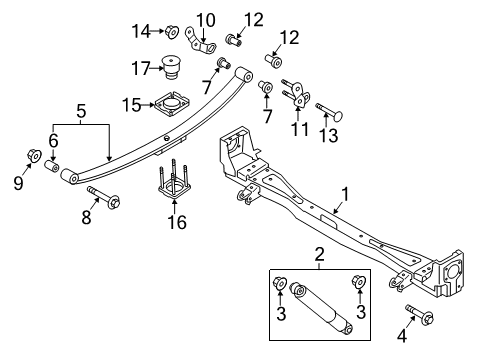 2015 Nissan NV200 Rear Suspension Bound Rear Suspension Bumper Assembly Diagram for 55240-3LM0B