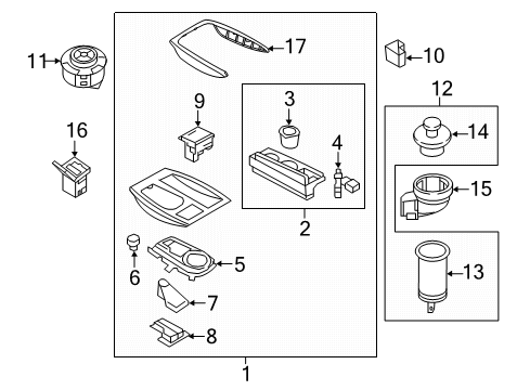 2021 Nissan Armada Center Console Boot-Console Diagram for 96934-6JF0B