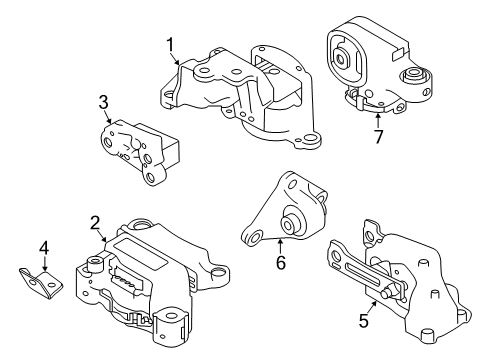 2021 Nissan Altima Engine & Trans Mounting Engine Mount Bracket, Rear Diagram for 11332-6CA0A