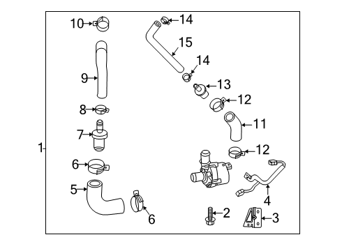 2022 Hyundai Veloster N Water Pump Hose-EWP, Outlet Diagram for 28263-2GTB1
