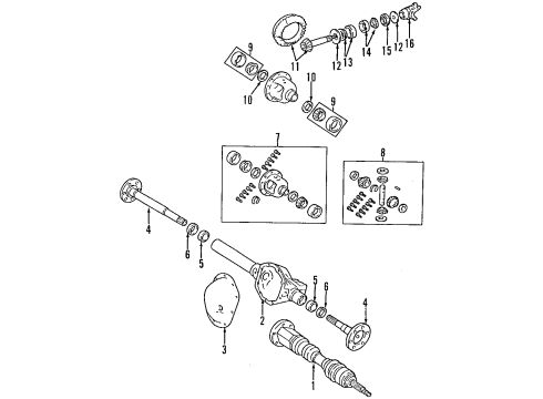 1999 Dodge Durango Front Axle, Axle Shafts & Joints, Differential, Drive Axles, Propeller Shaft Axle Shaft Diagram for 4882700