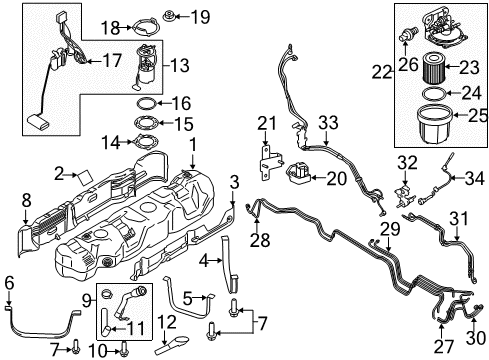 2019 Ford Transit-250 Fuel Injection Injector Diagram for BR3Z-9F593-B