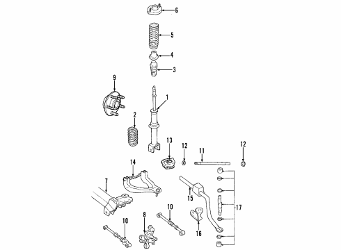 2001 Chrysler Sebring Rear Suspension Components, Upper Control Arm, Stabilizer Bar ABSORBER-Suspension Diagram for 4879188AA