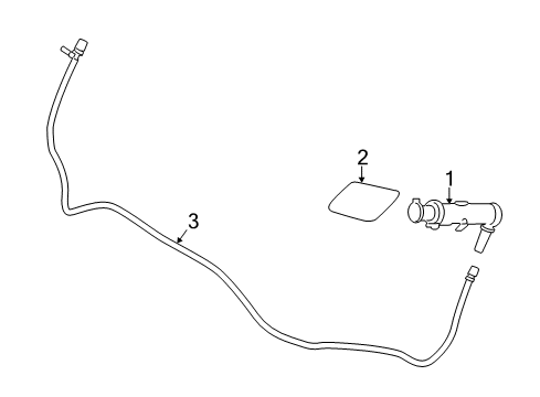 2015 BMW 335i GT xDrive Headlamp Washers/Wipers Hose Line, Headlight Cleaning System Diagram for 61677349000