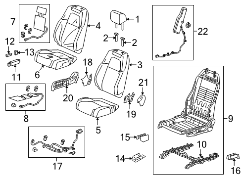 2022 Honda CR-V Passenger Seat Components Cover, R. Reclining (Outer) *NH900L* (DEEP BLACK) Diagram for 81238-TLA-A52ZA