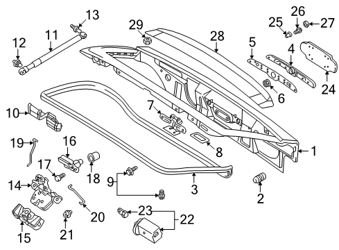 2000 BMW Z3 Trunk Trunk Lid Sealing Diagram for 51718399158