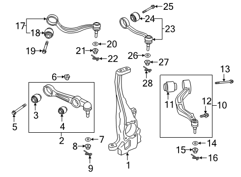 2020 Kia K900 Front Suspension Components, Lower Control Arm, Upper Control Arm, Stabilizer Bar Bush-Fr LWR Arm(G) Diagram for 54584J6000