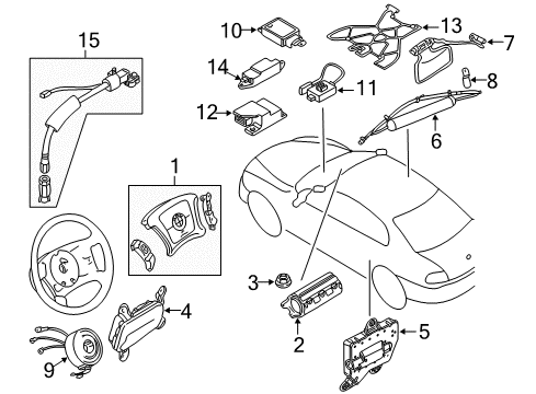 1997 BMW 540i Air Bag Components Hub Cap, Airbag Diagram for 32346753719