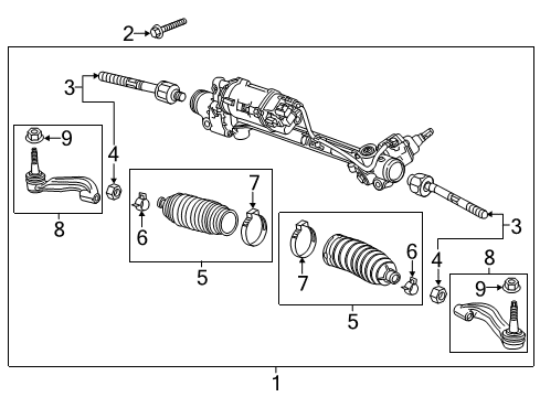 2018 Chevrolet Corvette Steering Column & Wheel, Steering Gear & Linkage Outer Tie Rod Diagram for 22913276