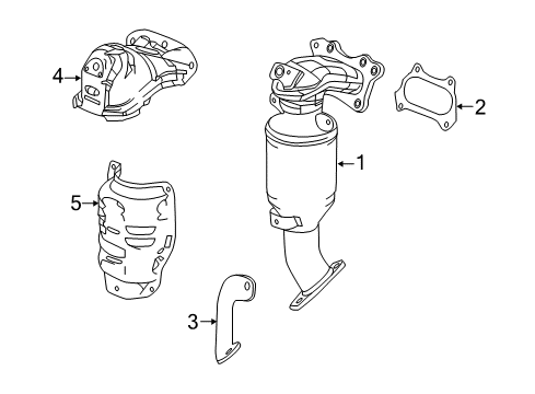 2013 Honda Accord Exhaust Manifold Cover Comp, Prim C Diagram for 18121-5A2-A00