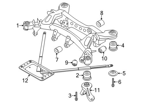 2013 BMW X1 Suspension Mounting - Rear Rubber Mounting Rear Diagram for 33316782160