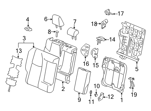 2021 Toyota RAV4 Prime Rear Seat Components Lower Hinge Diagram for 71303-0R020