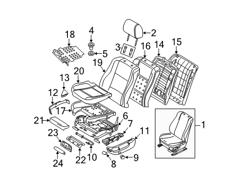 2003 BMW 525i Front Seat Components Cover Diagram for 52108200336