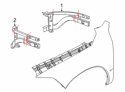 2011 Ram 2500 Structural Components & Rails Closure-Fender Diagram for 68095950AH