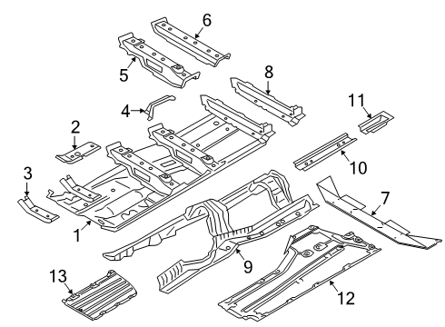 2019 BMW 640i xDrive Gran Turismo Floor Top, Engine Support Extension Diagram for 41007461321