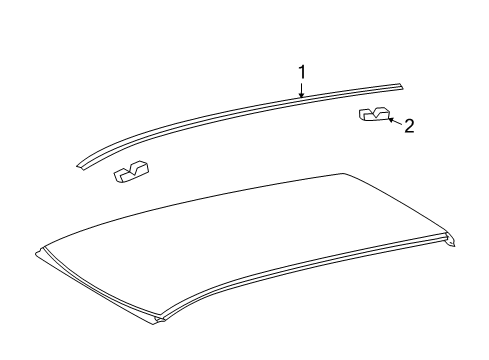 2015 Toyota Venza Exterior Trim - Roof Roof Molding Diagram for 75555-0T013