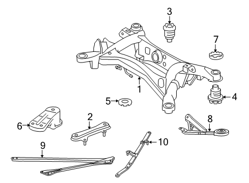 2013 Lexus IS250 Suspension Mounting - Rear Reinforce, Rear Suspension Member Lower Stopper, RH Diagram for 51601-53010