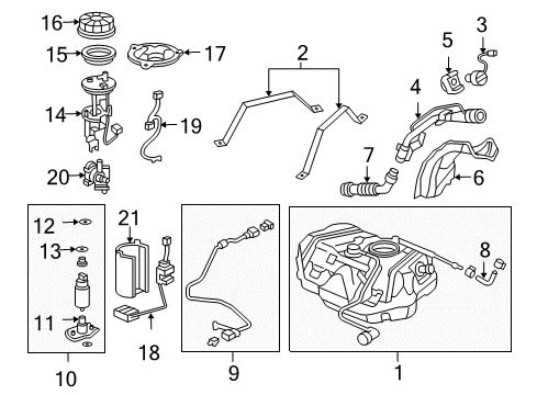 2004 Honda Accord Filters Tube, Filler Neck Diagram for 17651-SDA-A01