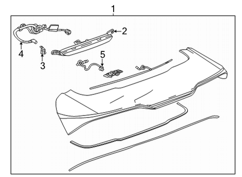 2022 Chevrolet Bolt EUV Rear Spoiler Harness Diagram for 42786801