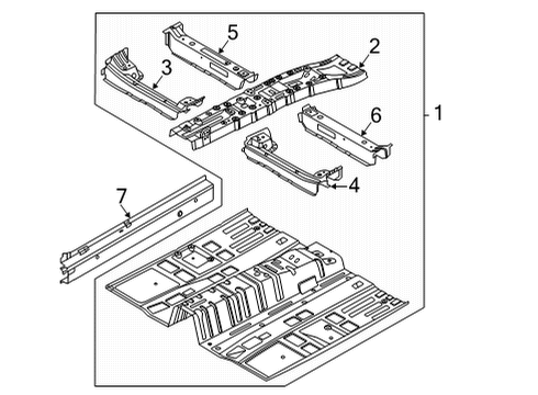 2022 Hyundai Sonata Floor & Rails Panel Assembly-Side Sill Inner, LH Diagram for 65170-L1000