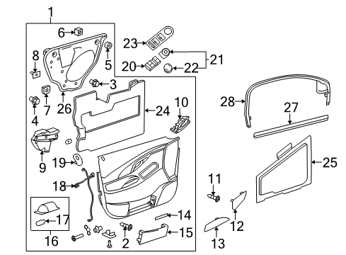 2012 Buick LaCrosse Interior Trim - Front Door Lock Switch Diagram for 20792536