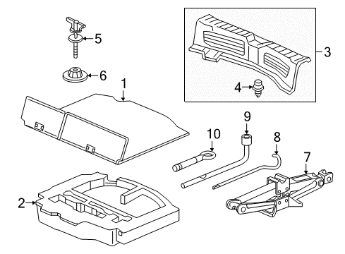 2019 Honda Fit Interior Trim - Rear Body Jack Assy., Pantograph Diagram for 89310-T5A-003