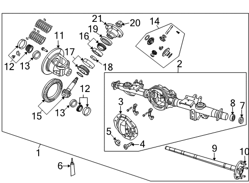 2018 Ram 1500 Axle & Differential - Rear Gear Kit-Ring And PINION Diagram for 68088162AE