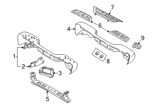 2002 Chevrolet Avalanche 1500 Rear Bumper Bumper Assembly Diagram for 88937342