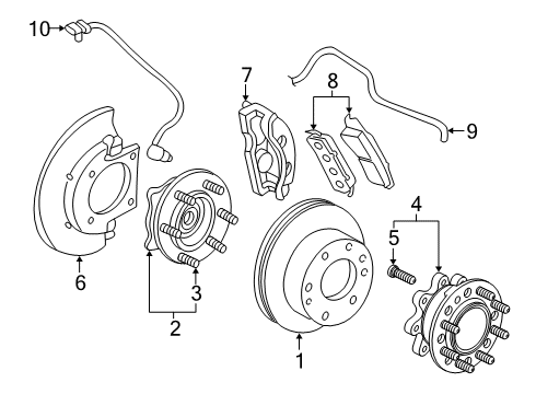 2011 GMC Savana 3500 Brake Components Rear Pads Diagram for 84265875