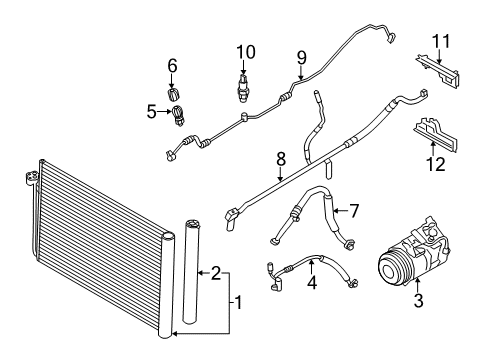 2011 BMW 528i Air Conditioner Pressure Pipe Diagram for 64509190502