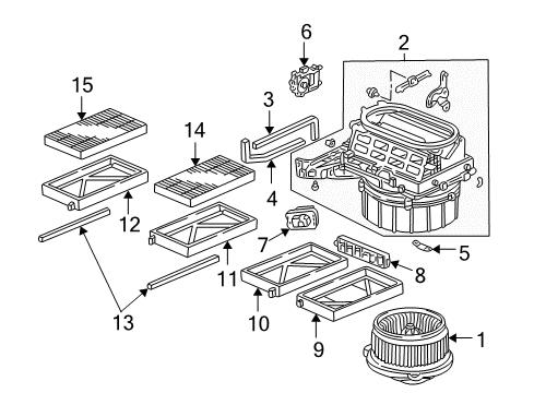 2004 Honda Civic Blower Motor & Fan Motor Sub-Assembly, Blower Diagram for 79307-S6M-A42