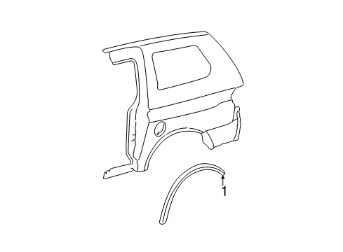 1999 Honda Odyssey Exterior Trim - Side Panel Protector, RR. Wheel Arch Diagram for 74430-S0X-A00