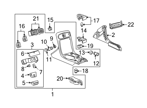 2005 Chevrolet Corvette Front Console Plate Asm-Instrument Panel Accessory Trim *D Gry Metalc Diagram for 15884818