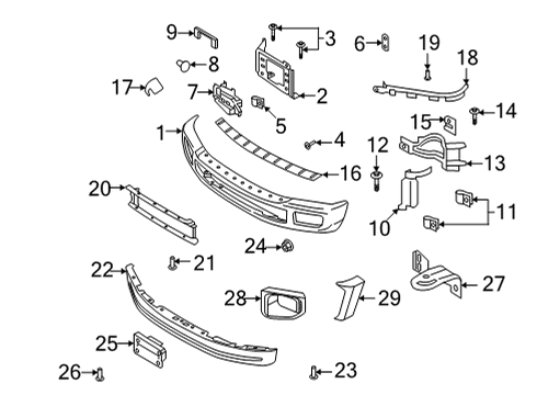 2022 Ford F-350 Super Duty Bumper & Components - Front Part Diagram for HC3Z17A900C