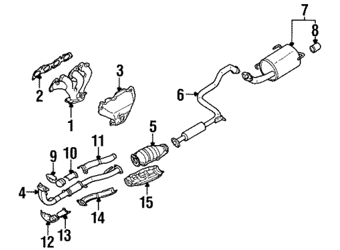 1999 Nissan Sentra Exhaust Manifold INSULATOR Heat Diagram for 20525-8B820