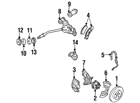 1993 Cadillac Eldorado Front Brakes Brake Hose Diagram for 19173904