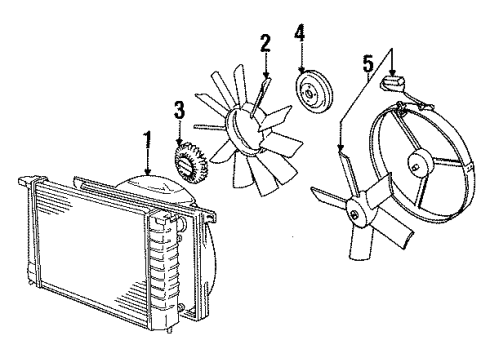 1988 BMW 750iL Water Pump Pulley Diagram for 11511709872