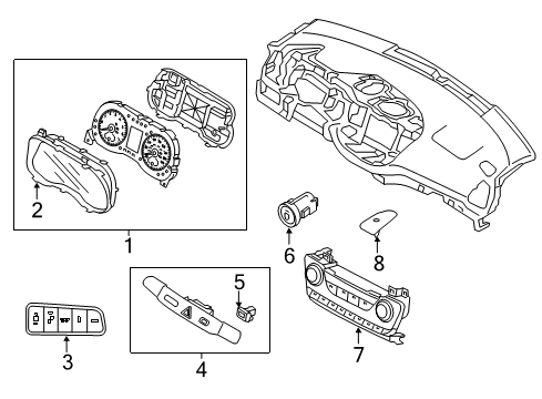 2021 Hyundai Tucson Switches Glass & Bezel Assembly-Cluster Diagram for 94360-D3200