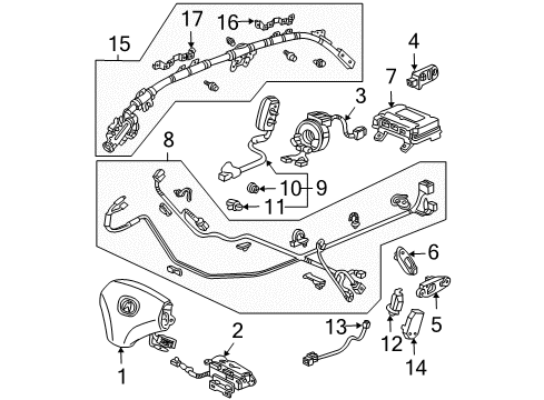 2005 Acura TSX Air Bag Components Module Kit, Driver Side Side Airbag Diagram for 06788-SDC-A70