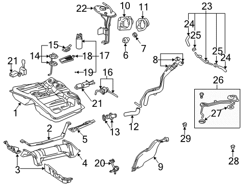 1997 Toyota RAV4 Fuel Injection Fuel Cap Diagram for 77310-12140