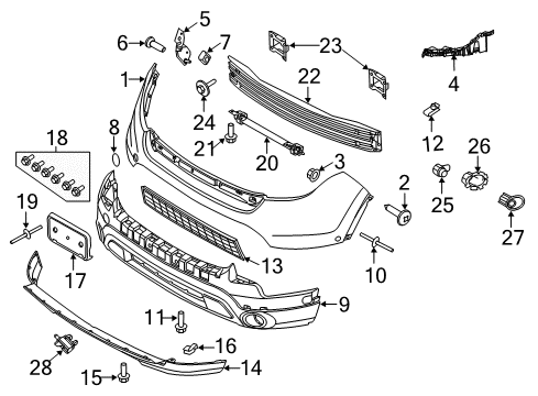 2014 Ford Police Interceptor Utility Front Bumper Side Support Diagram for BB5Z-17E814-A