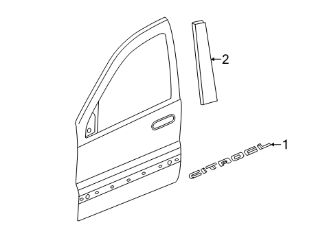 2017 Dodge Durango Exterior Trim - Front Door NAMEPLATE-Front Door Diagram for 68298743AA